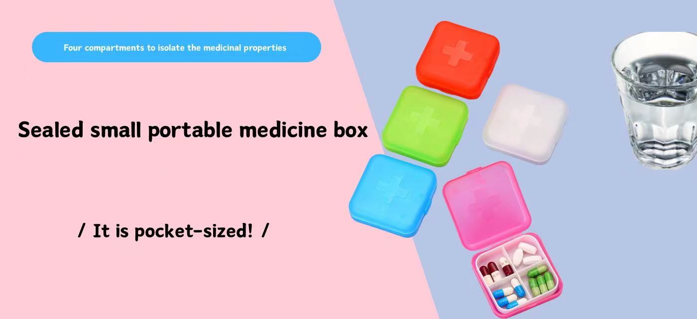 4 Compartment Small Portable Daily Pill Box