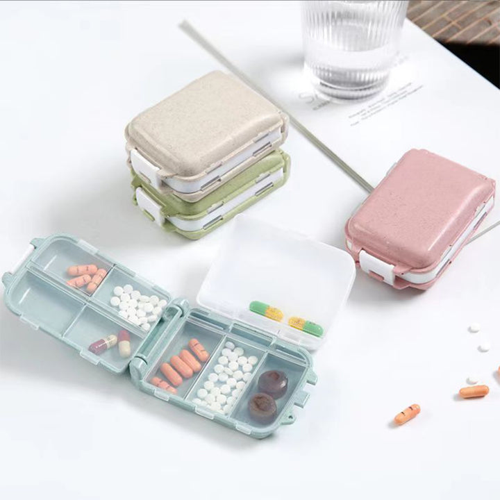 Double Layer 8 Compartments Folding Pill Box