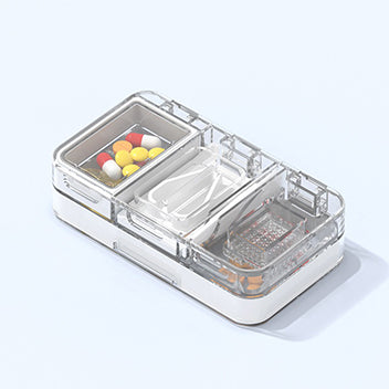 Effortlessly manage meds with our Multifunctional Pill Box, combining pill cutting crushing, and storage in 3-in-1 or 2-in-1 options.