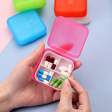 4 Compartment Small Portable Daily Pill Box