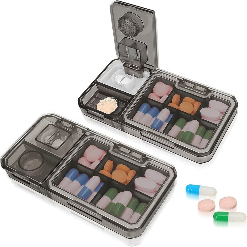 Medicine Organizer Box Pill Cutter Crusher