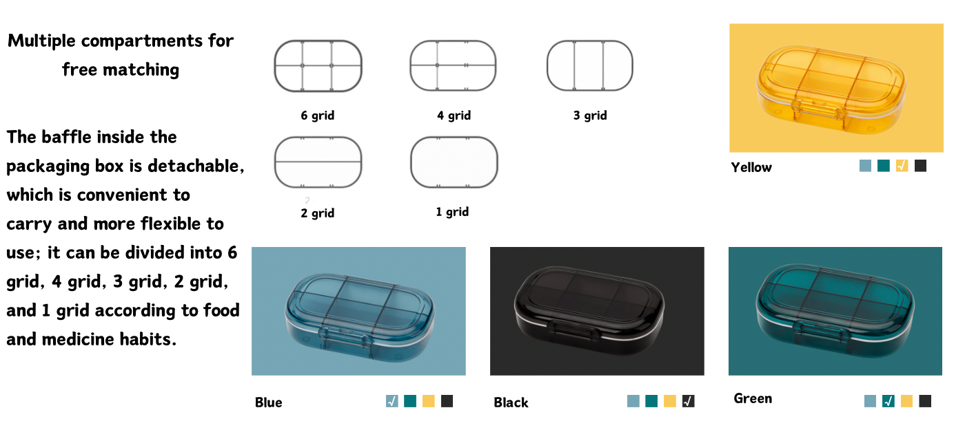 6 Compartment Medicine Box